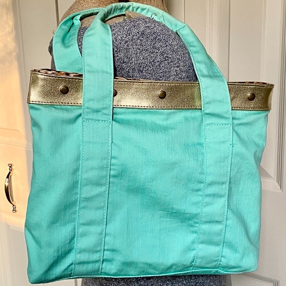 Betsy Johnson Small Canvas Tote Mint Green - Picture 2 of 4